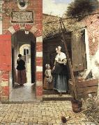 Pieter de Hooch the courtyard of a house in delft china oil painting reproduction